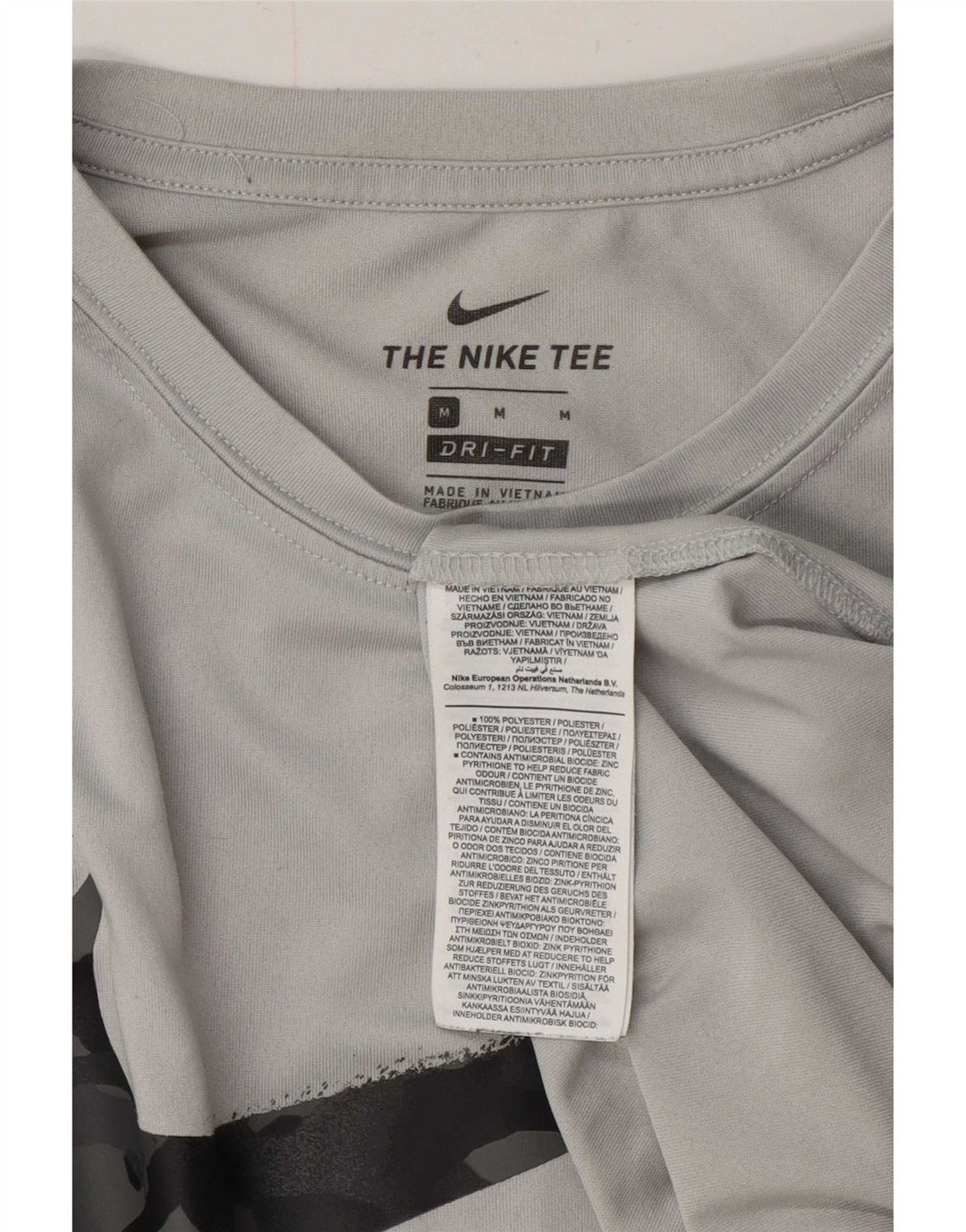 Camiseta Nike Masculina Dri Fit Graphic Top Cinza Médio Poliéster