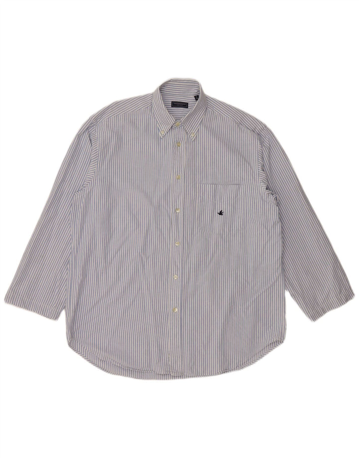 Camisa masculina BROOKSFIELD tamanho 41 algodão listrado azul médio