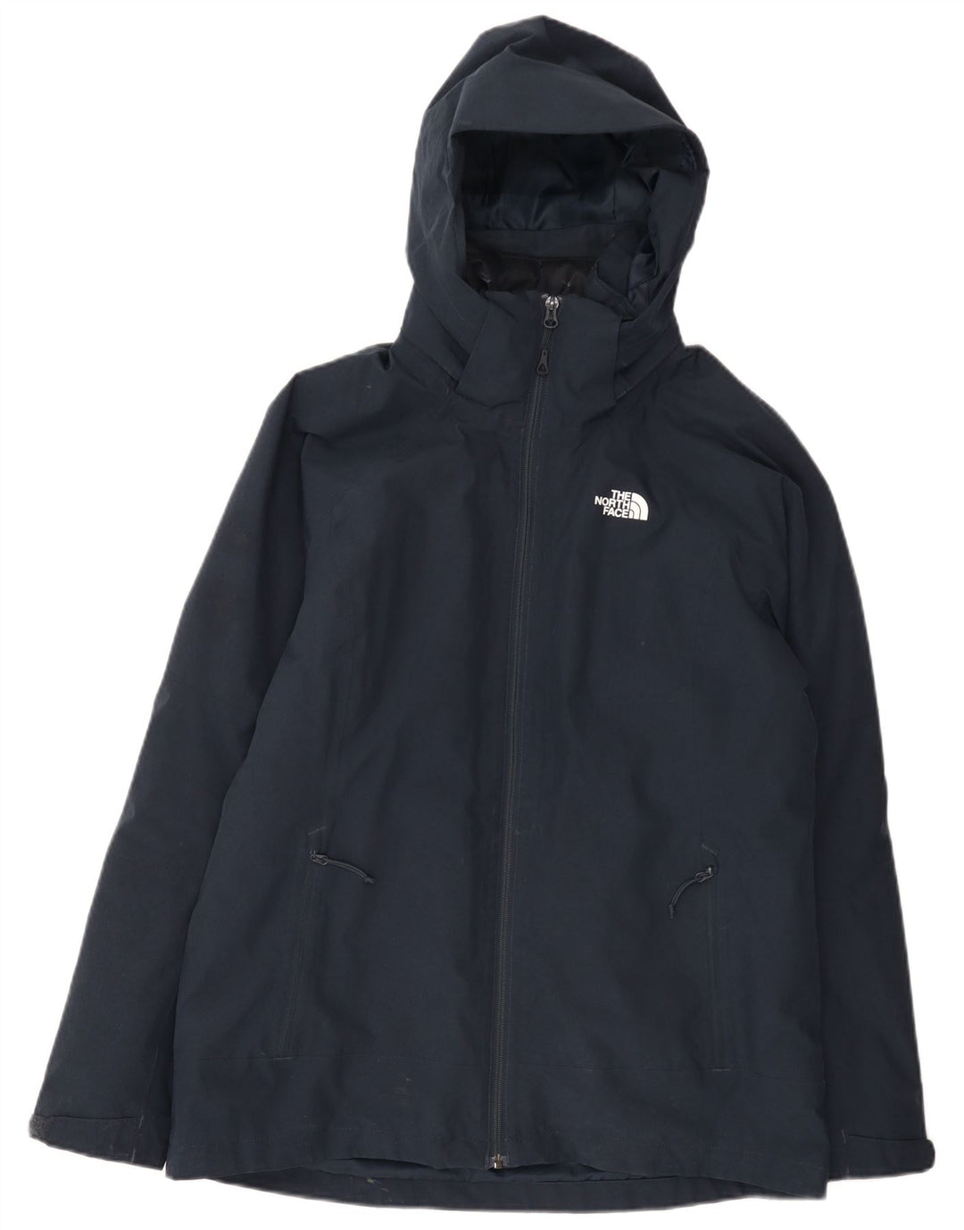 Jaqueta de chuva feminina com capuz The North Face Reino Unido 16 grande poliéster azul marinho