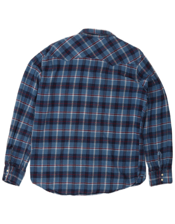 Camisa masculina de flanela Levi's grande xadrez azul