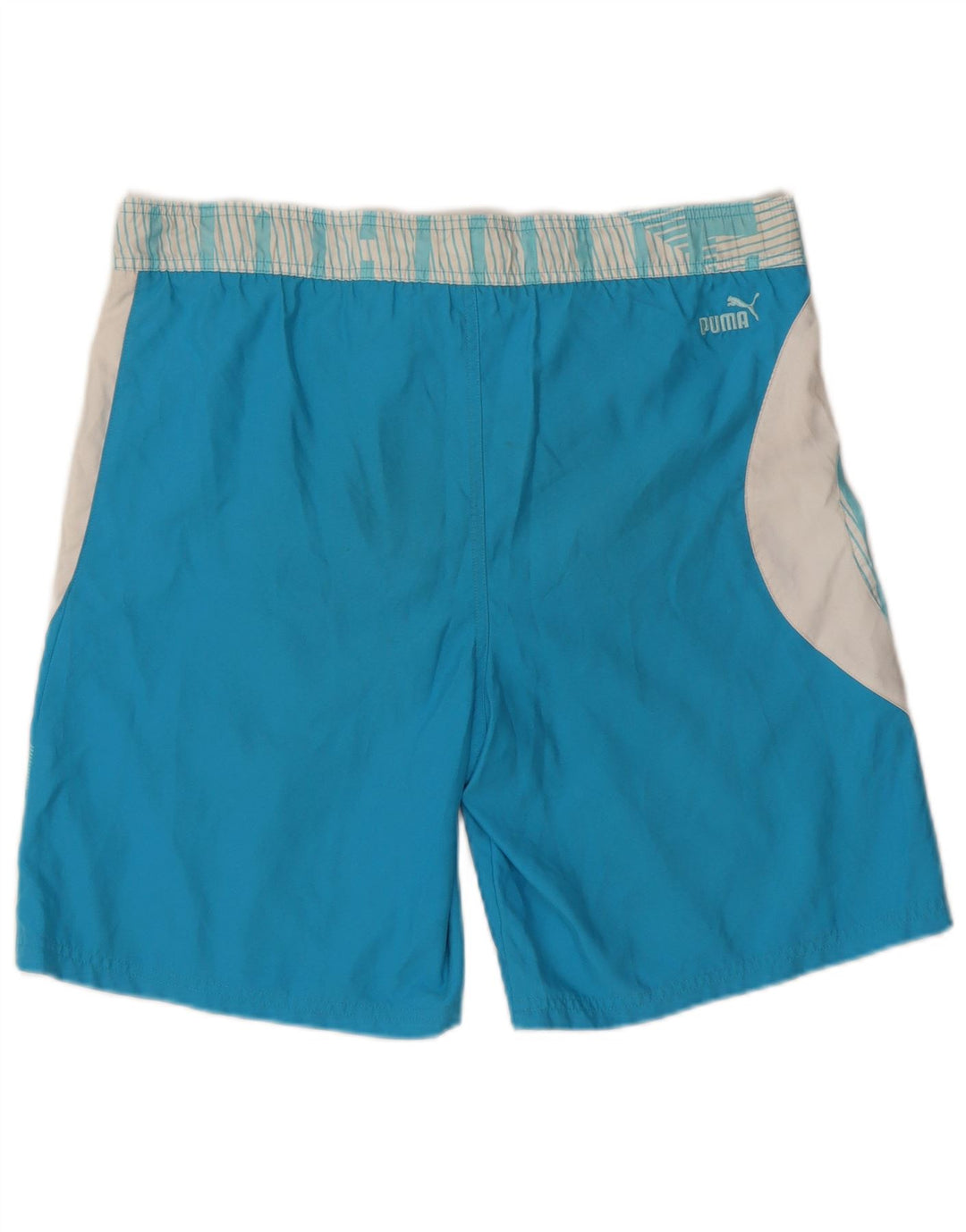 Shorts de natação masculinos Puma Graphic azul médio colorblock poliéster