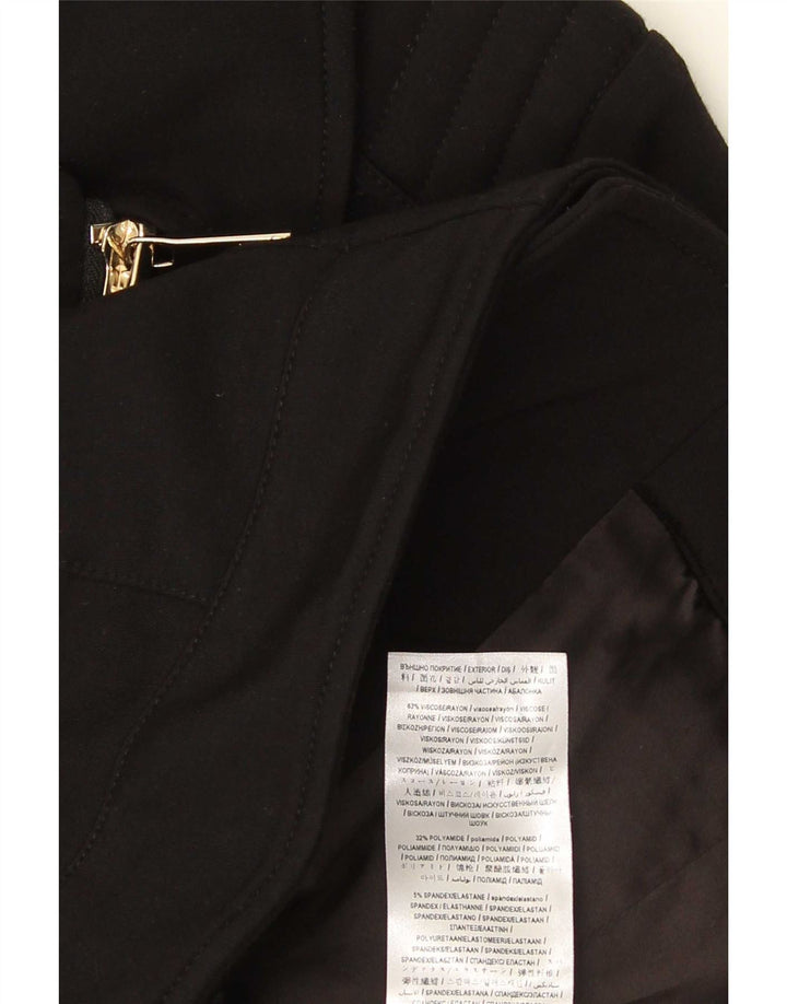 Jaqueta Blazer Guess Feminina Crop Full Zip Reino Unido 8 Pequena Viscose Preta