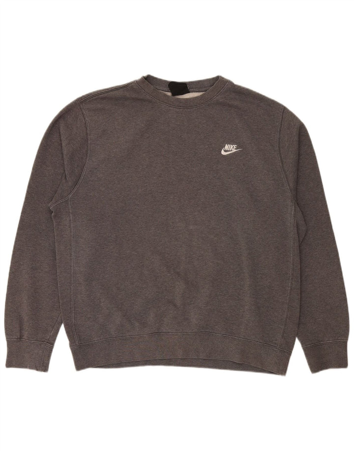 NIKE Mens Moletom Jumper Grande Algodão Cinza