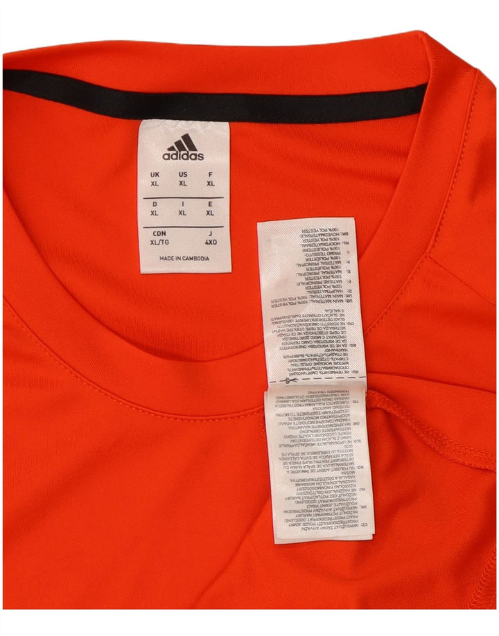 Adidas Mens Climalite Tracksuit Top XL Laranja Colourblock Poliéster
