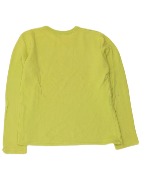 Benetton Girls Graphic Sweatshirt Jumper 11-12 Anos XL Verde Algodão