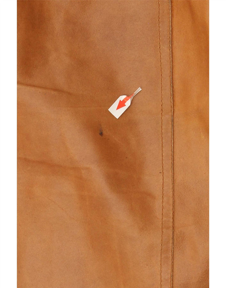 Jaqueta de couro masculina vintage IT 40 grande marrom