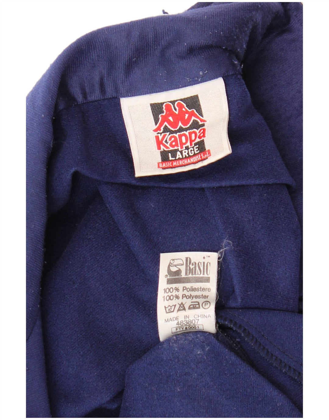 Jaqueta masculina KAPPA com agasalho gráfico grande bloco colorido azul marinho