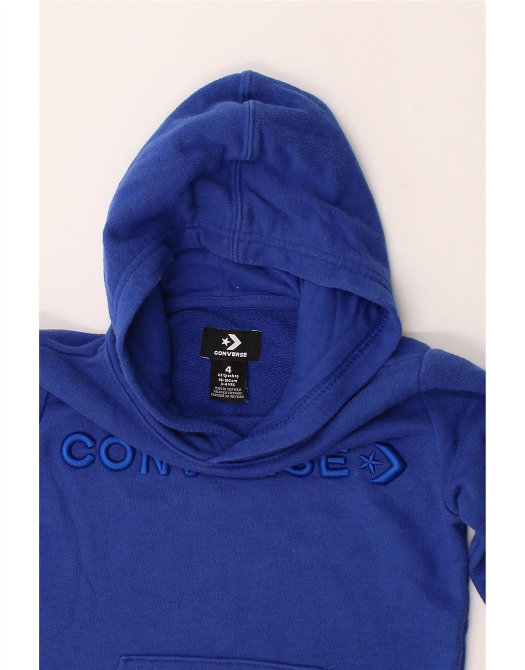 CONVERSE Boys Graphic Hoodie Jumper 3-4 Years Blue Cotton Vintage Converse and Second-Hand Converse from Messina Hembry 