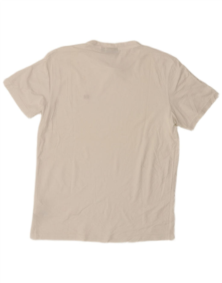 Camiseta masculina geográfica Napapijri Top médio algodão branco