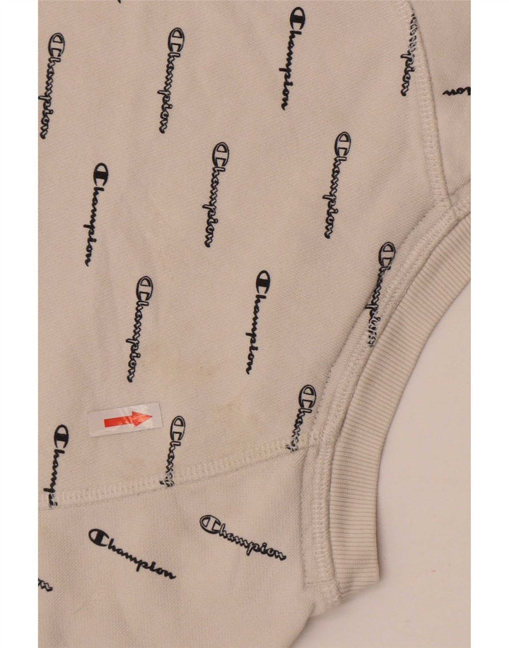 Champion moletom feminino cropped com estampa gráfica UK 14 algodão branco médio