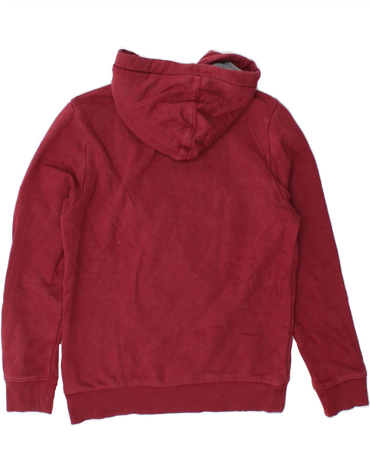 NAPAPIJRI Mens Graphic Hoodie Jumper XS Burgundy Cotton Vintage Napapijri and Second-Hand Napapijri from Messina Hembry 