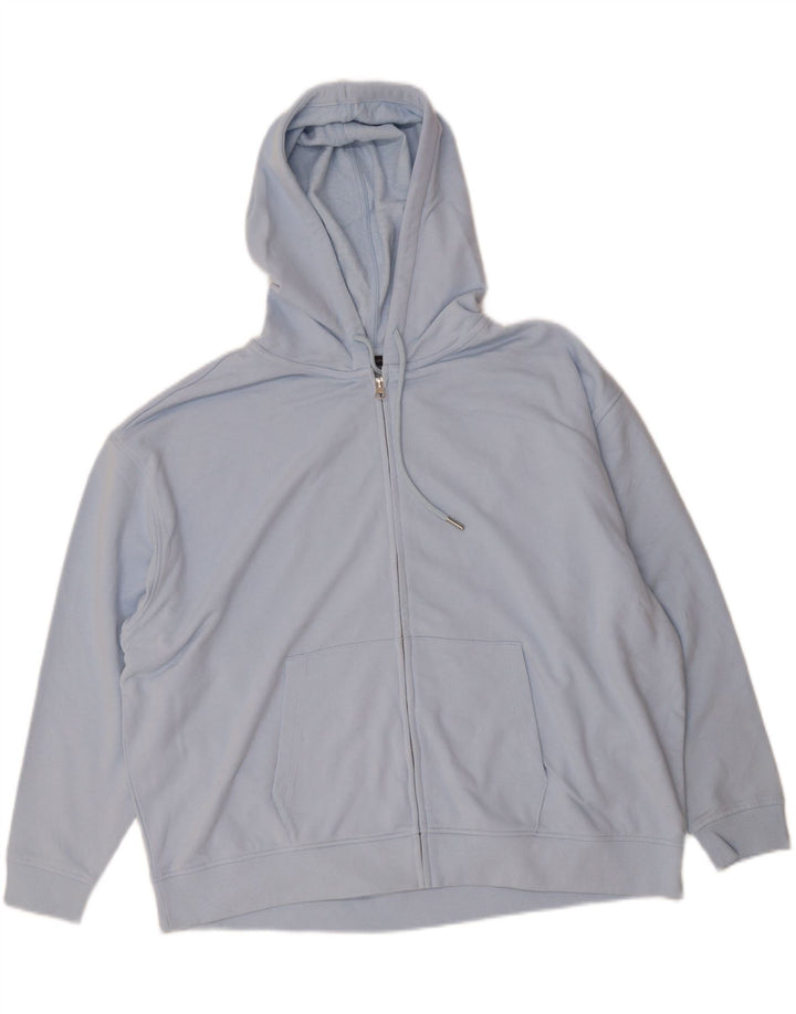 MARKS & SPENCER Womens Oversized Zip Hoodie Sweater UK 20 2XL Blue Cotton Vintage Marks & Spencer and Second-Hand Marks & Spencer from Messina Hembry 