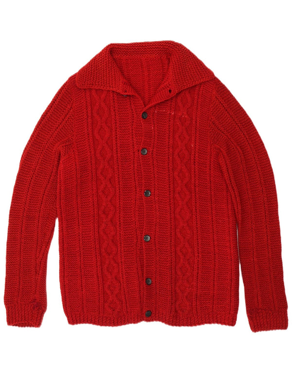 Suéter Cardigan Masculino Vintage Médio Borgonha