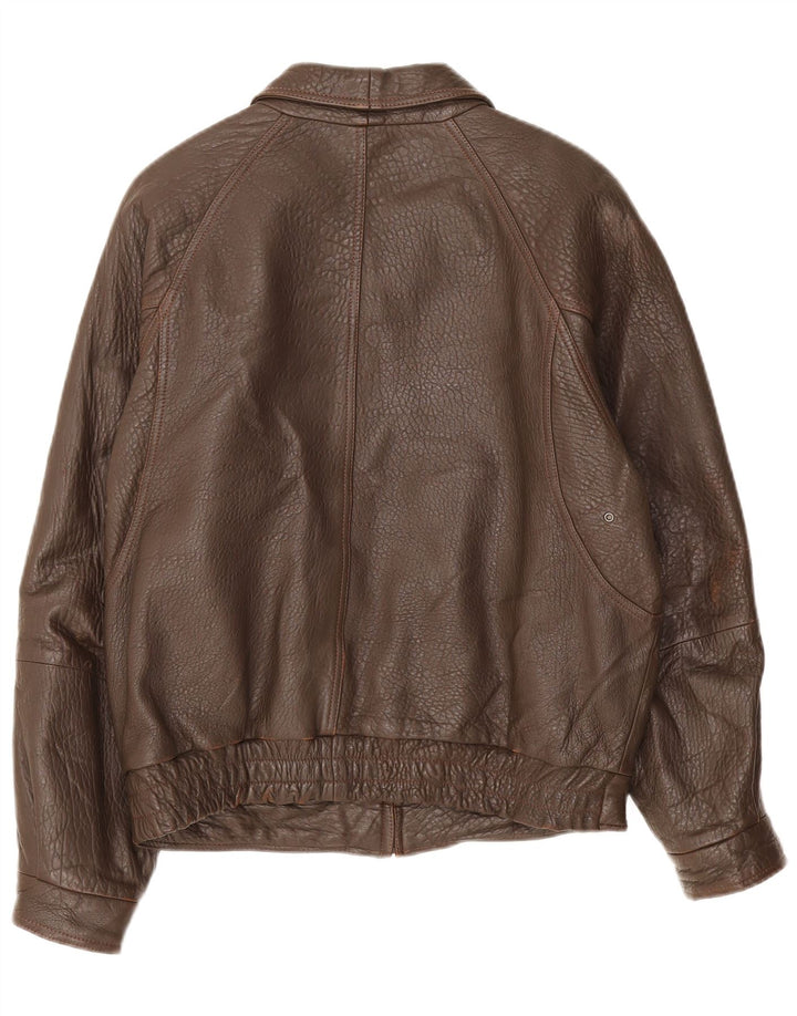 Jaqueta de couro masculina vintage IT 48 marrom médio