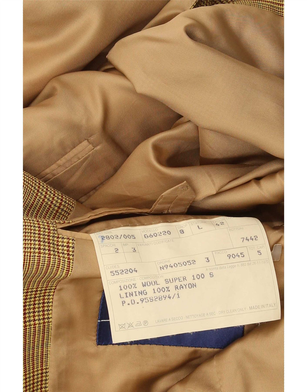 Jaqueta blazer masculina de 2 botões Gieves & Hawkes Reino Unido 42 XL marrom houndstooth lã