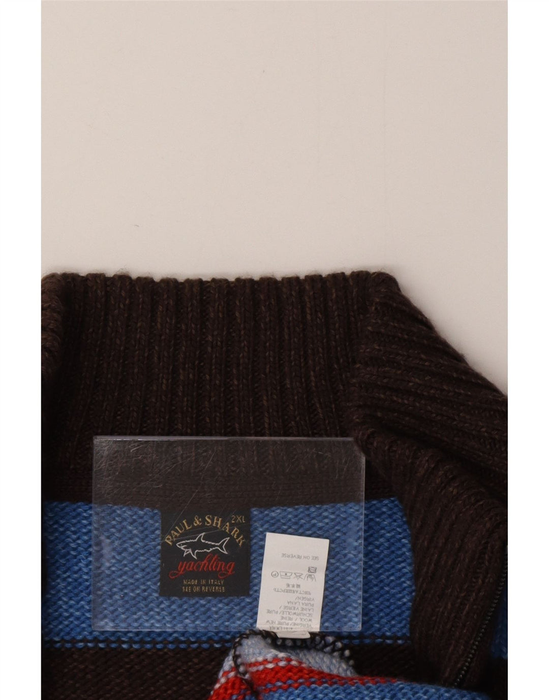 Suéter masculino PAUL & SHARK Yachting com zíper e gola 2XL multicolorido