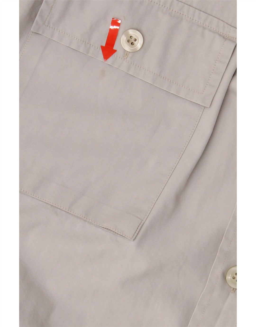 WAMPUM Mens Short Sleeve Shirt Large Grey Cotton Vintage Wampum and Second-Hand Wampum from Messina Hembry 
