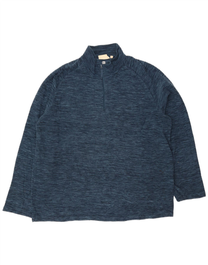 MOUNTAIN WAREHOUSE Suéter masculino de lã com zíper e gola 2XL poliéster manchado azul
