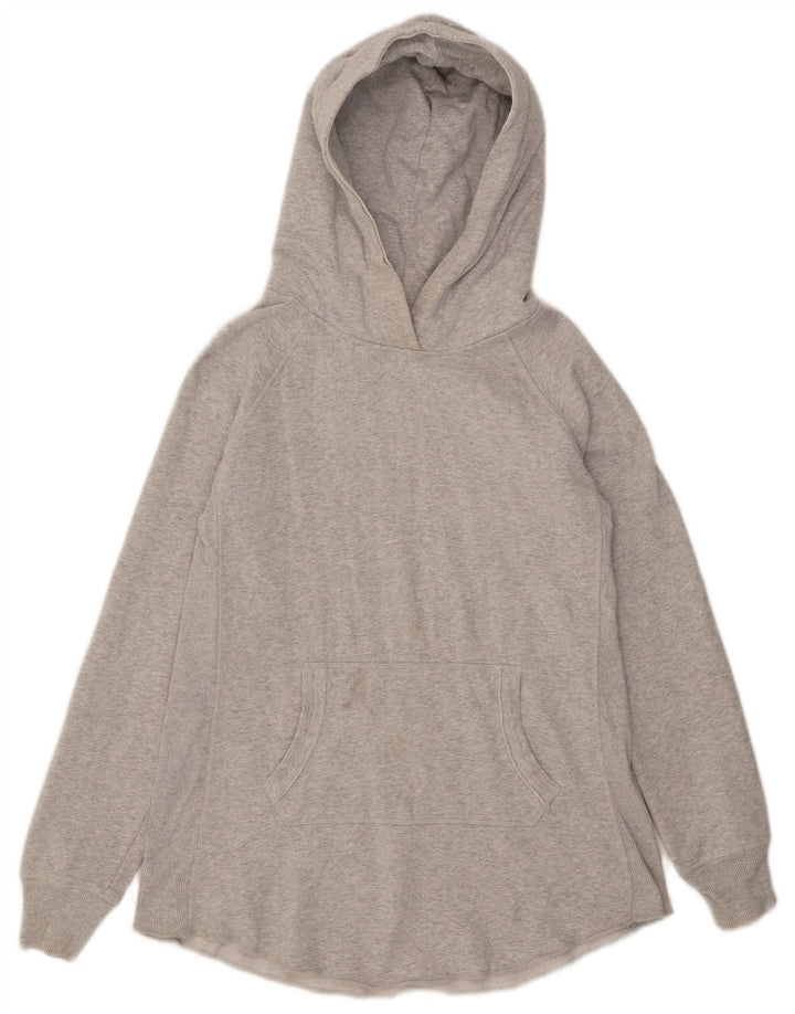 Suéter com capuz feminino Marks & Spencer Reino Unido 12 algodão cinza médio