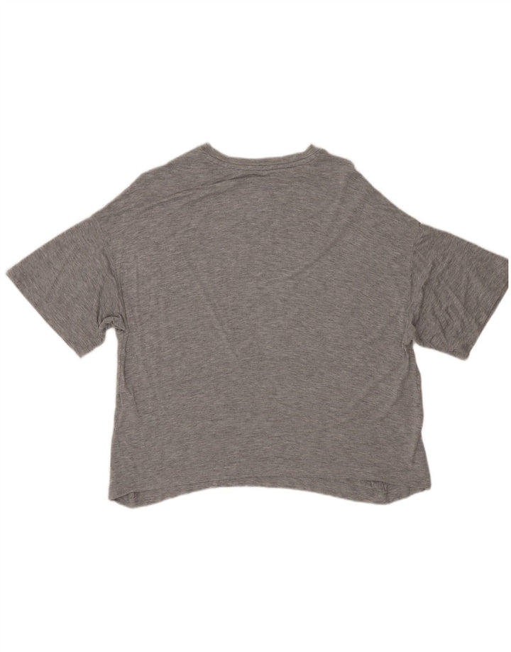 Camiseta feminina Dkny solta ajuste Reino Unido 14 rayon cinza médio
