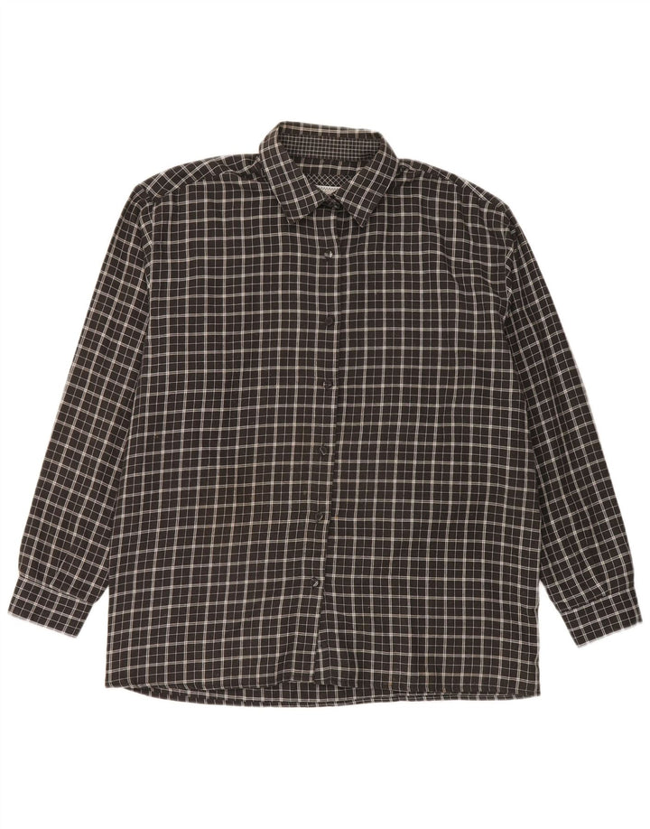 Camisa feminina de flanela Amaranto Reino Unido 16 grande poliéster xadrez preto