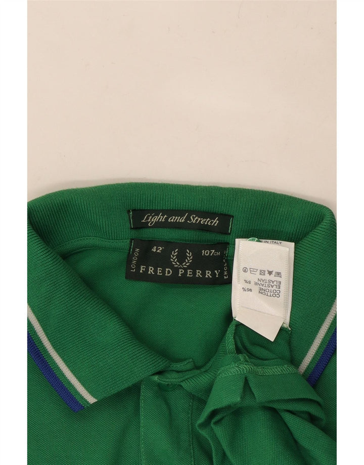 Camisa pólo masculina FRED PERRY algodão verde médio