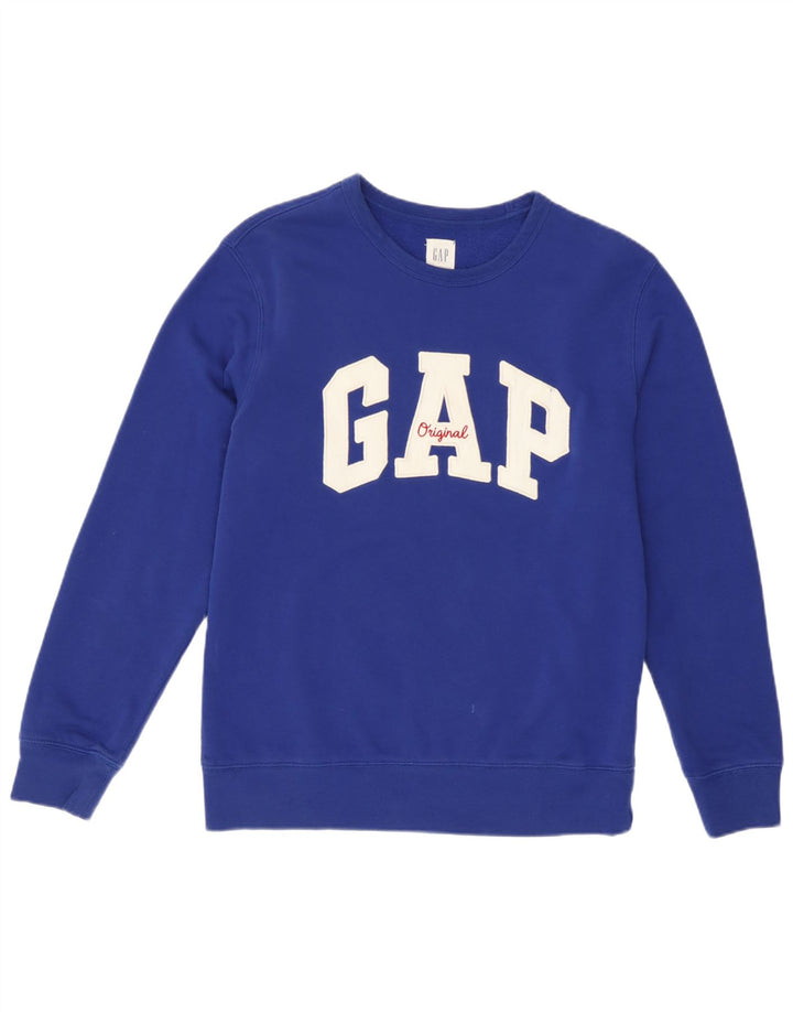 Suéter gráfico feminino Gap UK 10 algodão azul pequeno