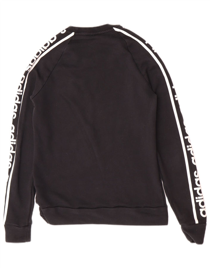 Adidas feminino gráfico moletom jumper reino unido 12/14 médio preto algodão