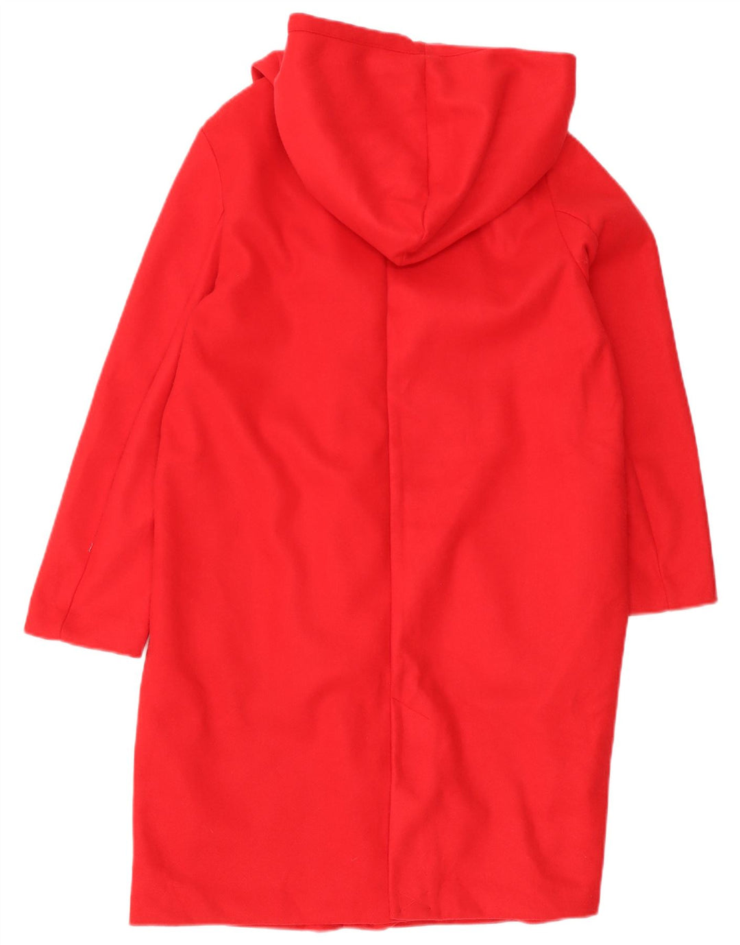 Sobretudo feminino Zara com capuz UK 14 poliéster vermelho médio