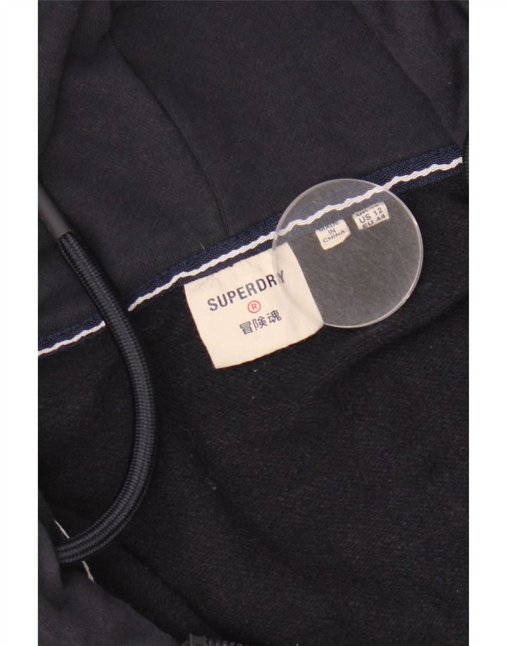 Suéter feminino SUPERDRY com capuz e zíper Reino Unido 16 grande azul marinho