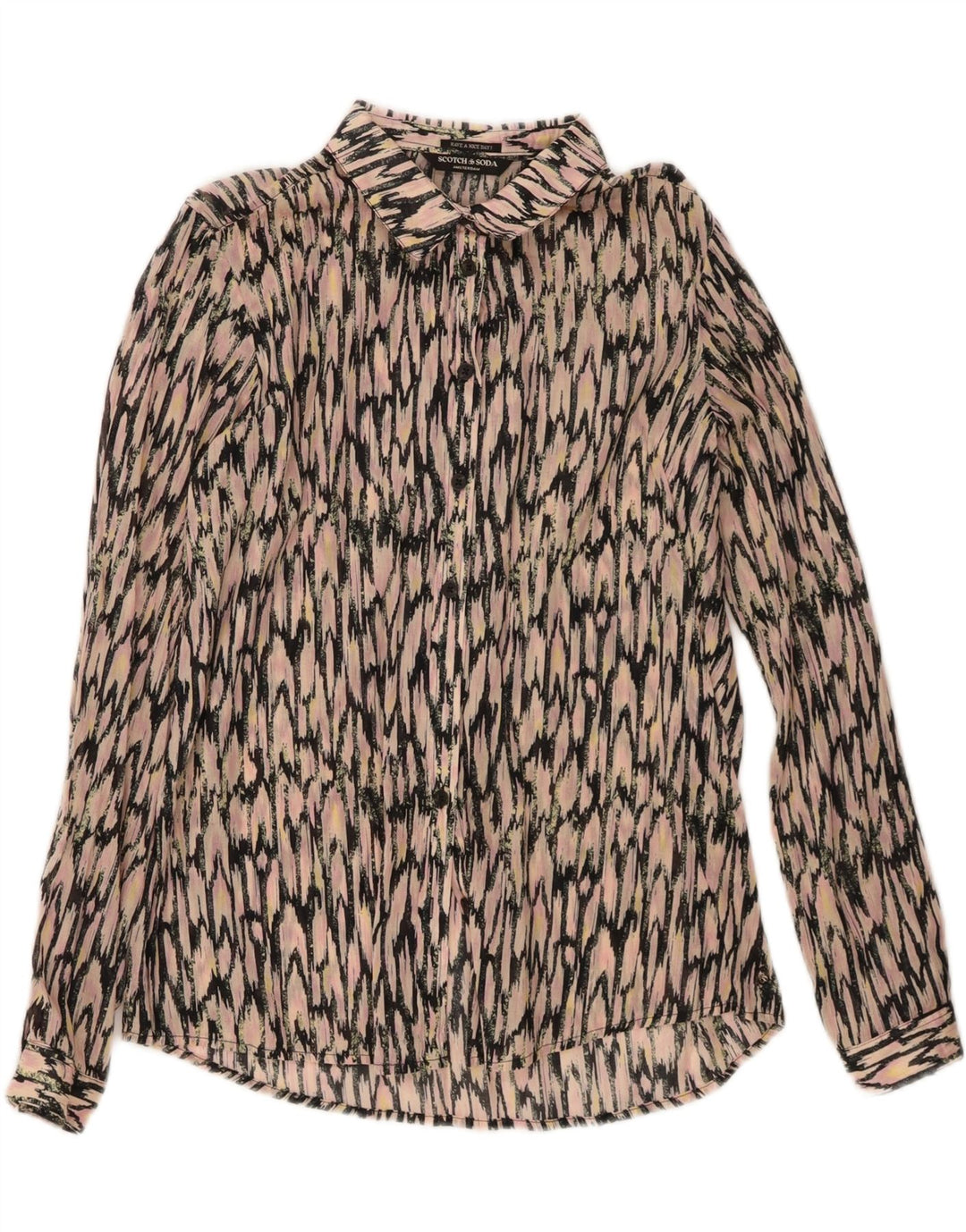 Blusa feminina com estampa abstrata Scotch & Soda Reino Unido 14 rosa médio