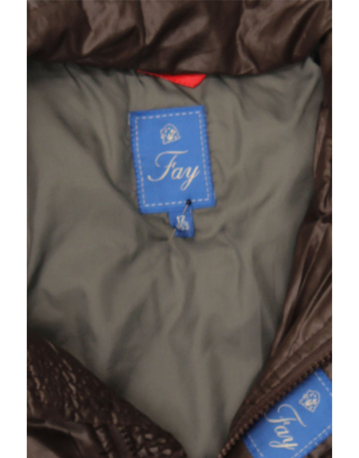 FAY Girls Padded Jacket 11-12 Years Brown Polyester Vintage Fay and Second-Hand Fay from Messina Hembry 