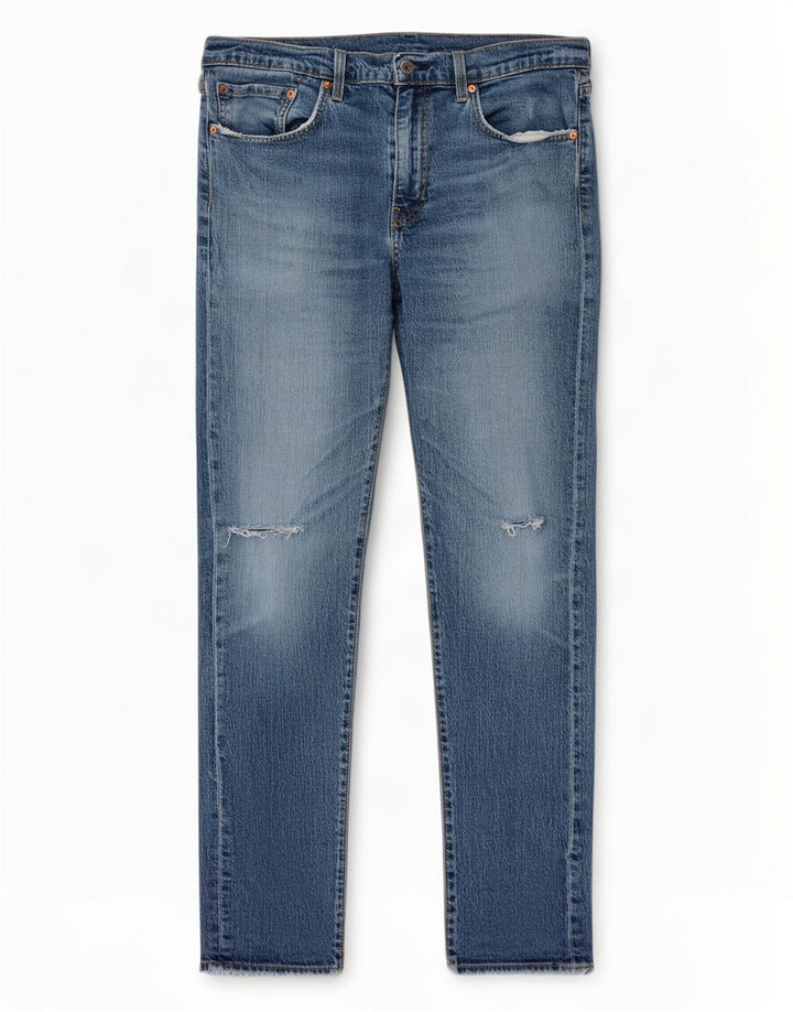Levi's Mens Distressed Slim Jeans W33 L34 Azul Algodão