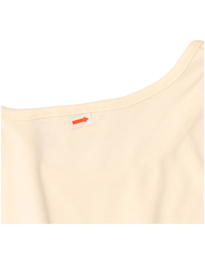 L.L.BEAN Colete feminino cropped UK 14 médio algodão branco