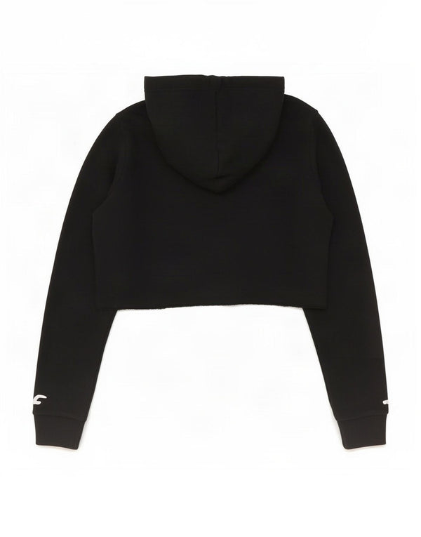 Hollister feminino cropped moletom com capuz Reino Unido 10 pequeno algodão preto