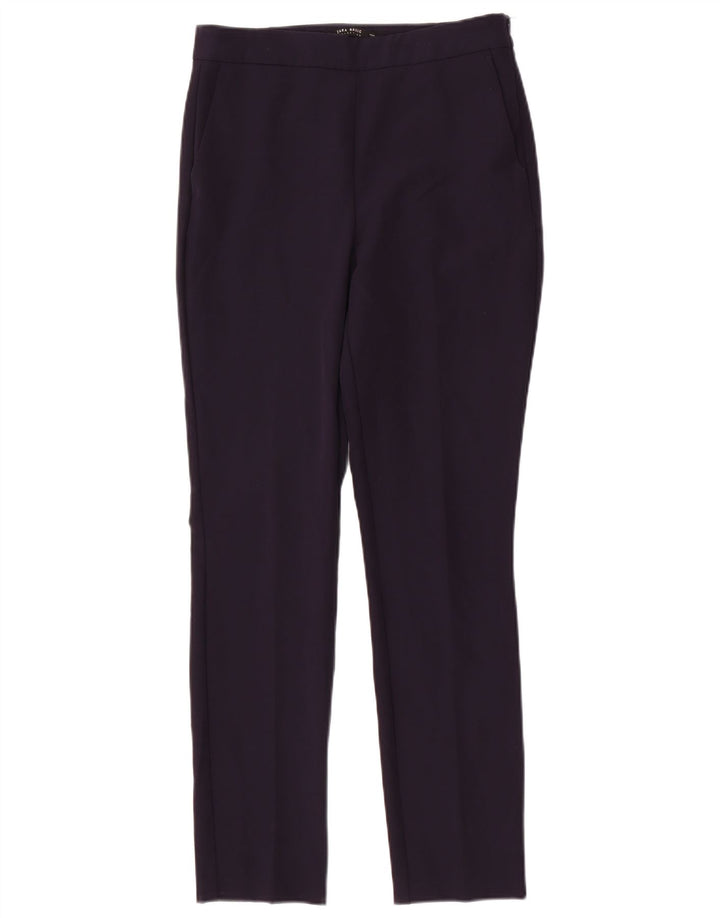 Zara Calça Chino Feminina Slim Médio W28 L28 Azul Marinho Poliéster