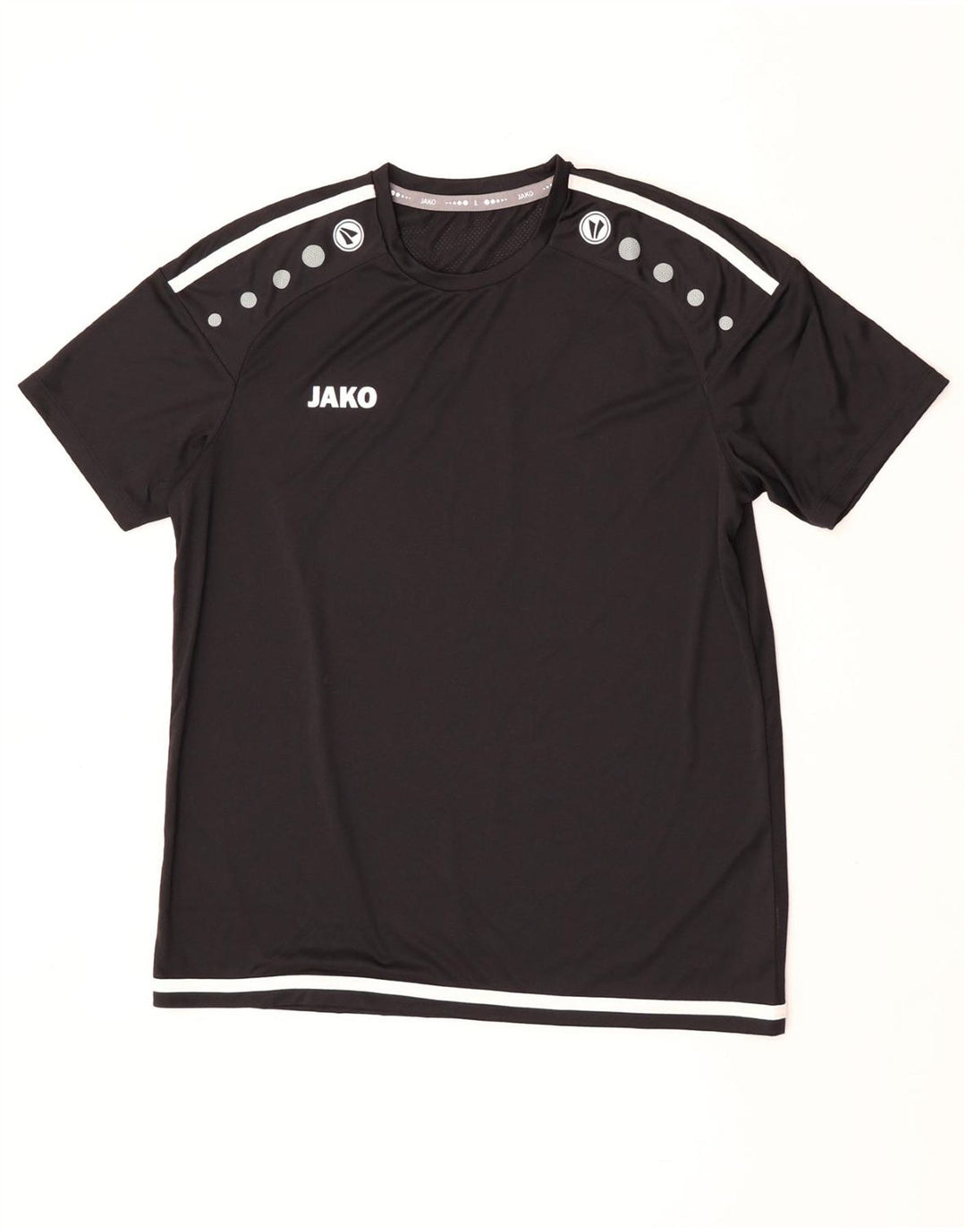 Camiseta masculina JAKO grande poliéster colorblock preto grande