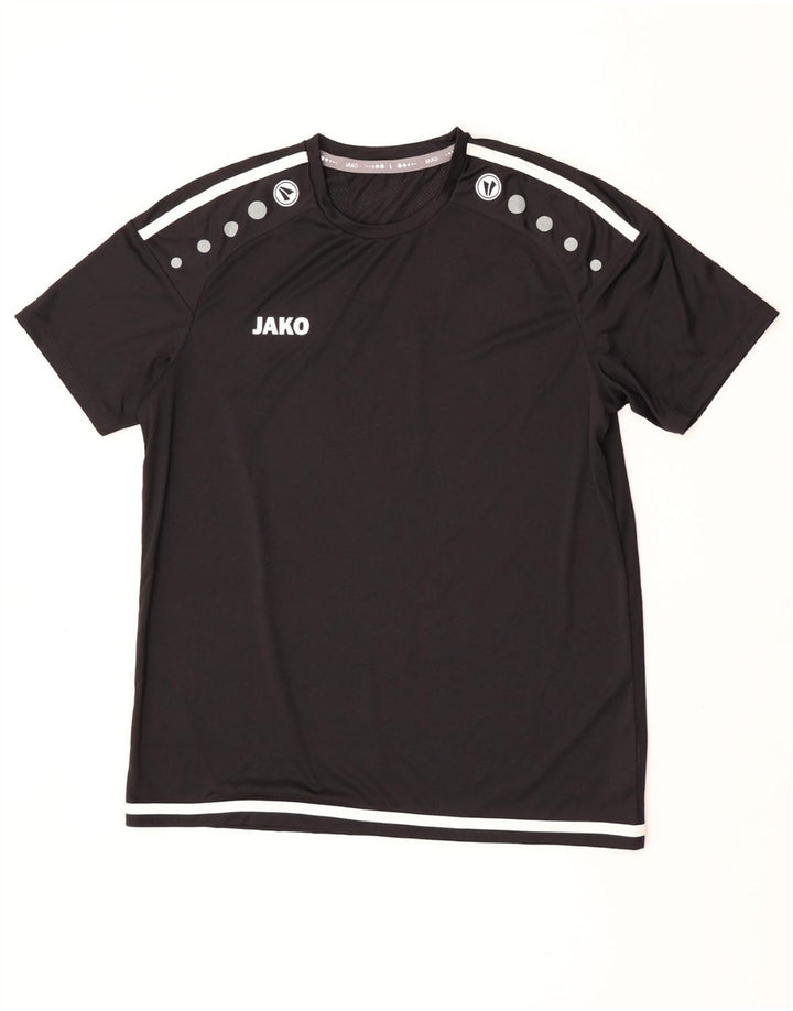 Camiseta masculina JAKO grande poliéster colorblock preto grande