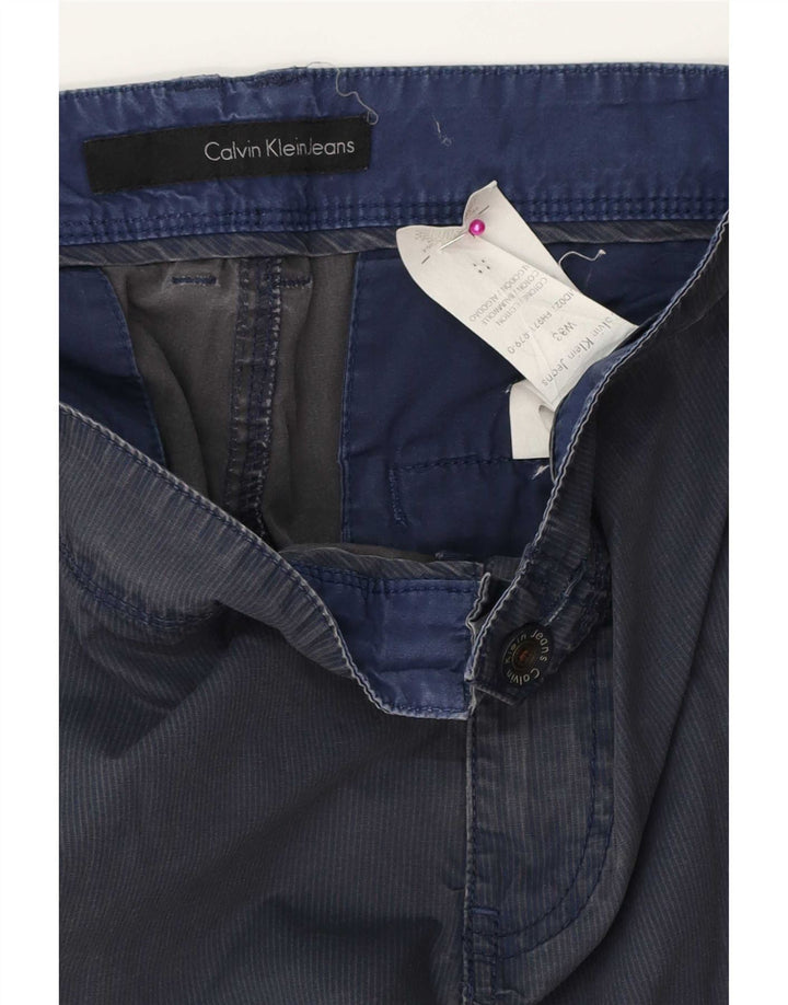 Shorts cargo masculino Calvin Klein W33 médio azul marinho listrado algodão