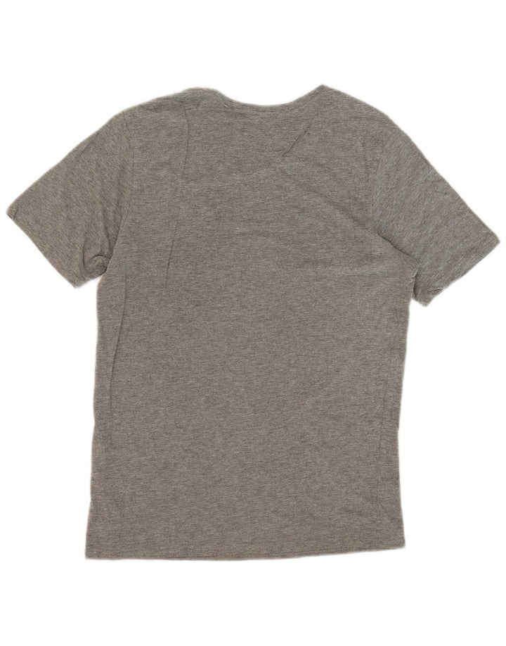 JACK & JONES Camiseta masculina gráfica Top algodão manchado cinza médio