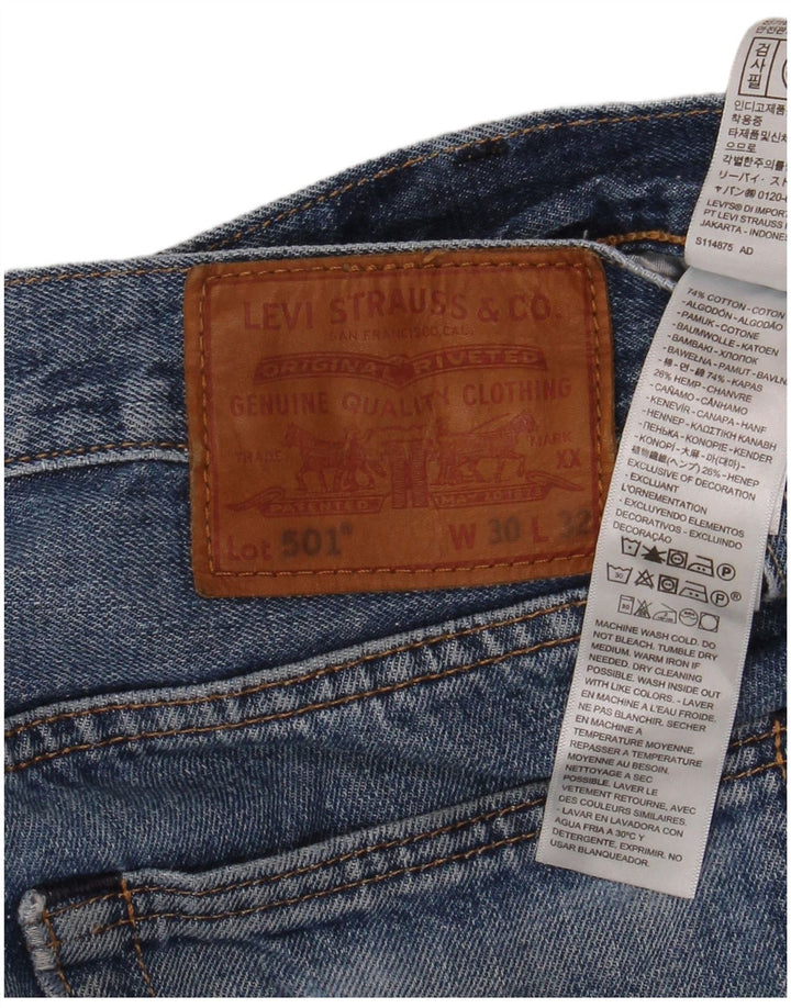 Levi's Masculino 501 Straight Jeans W30 L32 Azul Algodão