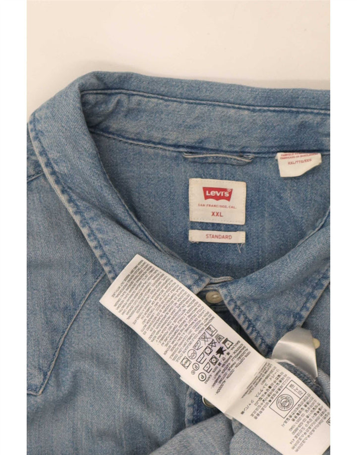Camisa jeans masculina padrão Levi's 2XL azul
