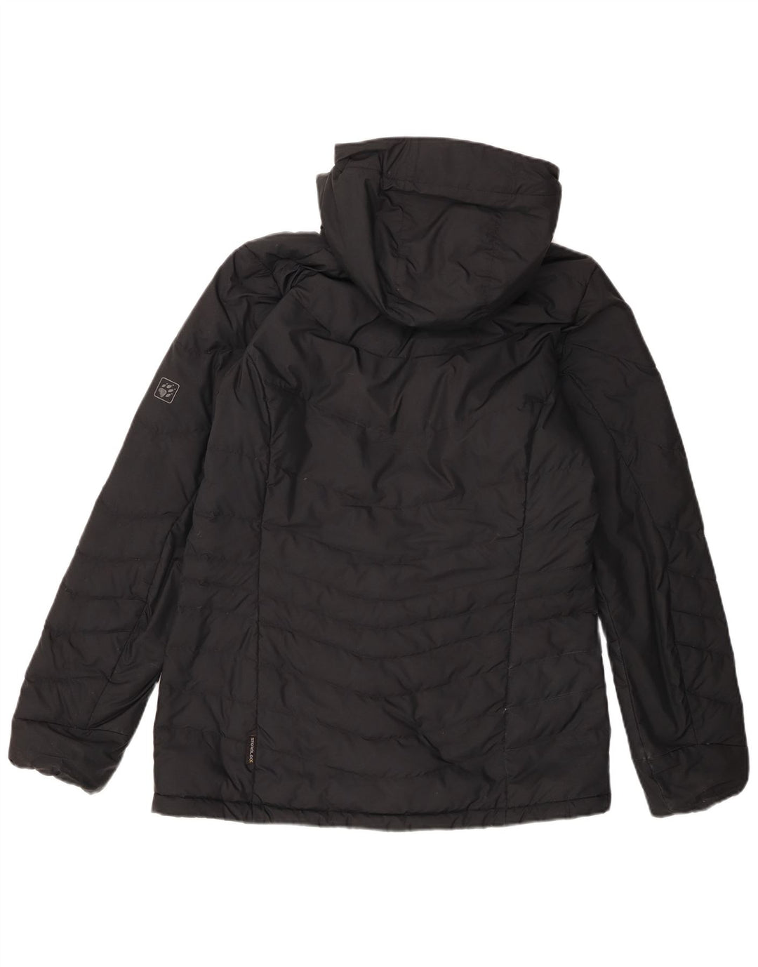 Jaqueta feminina acolchoada com capuz grande Jack Wolfskin IT 36 XS preta