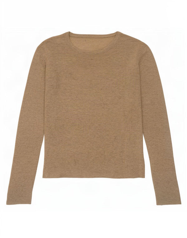 Suéter feminino Zara com gola canoa UK 18 XL bege rayon