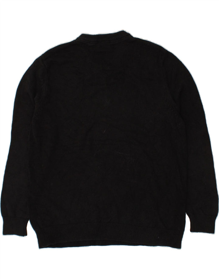 IZOD Mens V-Neck Jumper Sweater XL Black Cotton Vintage Izod and Second-Hand Izod from Messina Hembry 