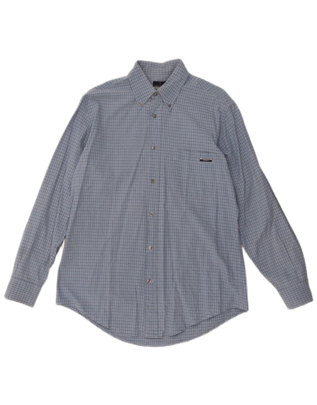 Camisa masculina Trussardi grande azul guingão