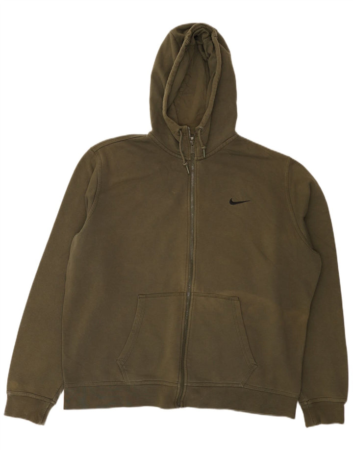 Suéter Nike masculino com capuz e zíper 2XL cáqui