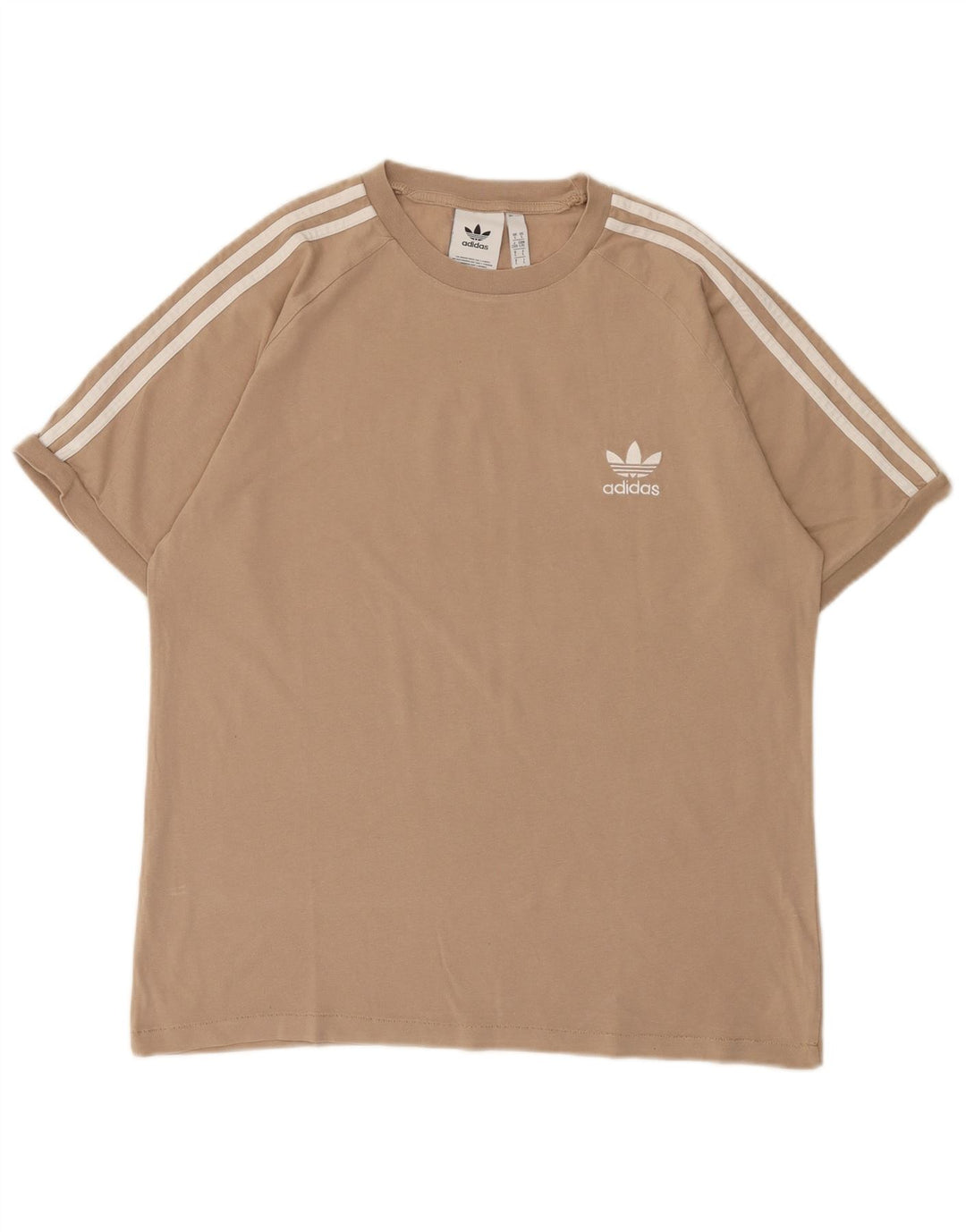 Camiseta masculina Adidas grande algodão bege