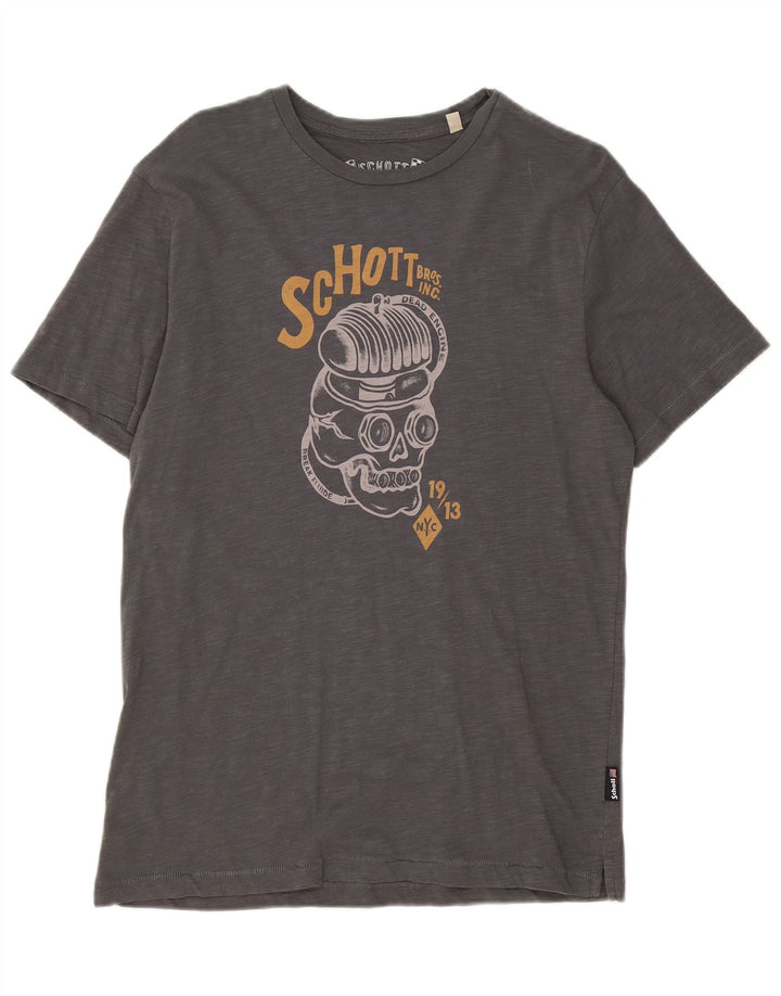 Camiseta masculina gráfica SCOTT Top algodão cinza médio