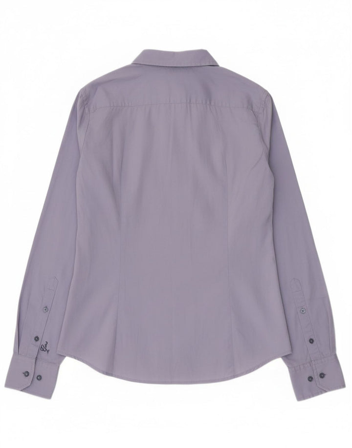 Camisa feminina Gas UK 14 algodão azul médio